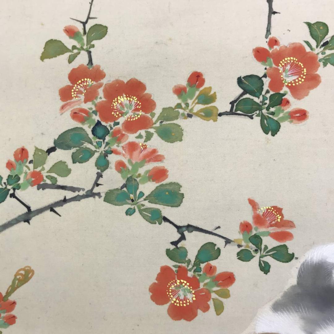 真作】小林立堂/仔犬図/犬図/子犬図/小犬図/掛軸/名家伝来/