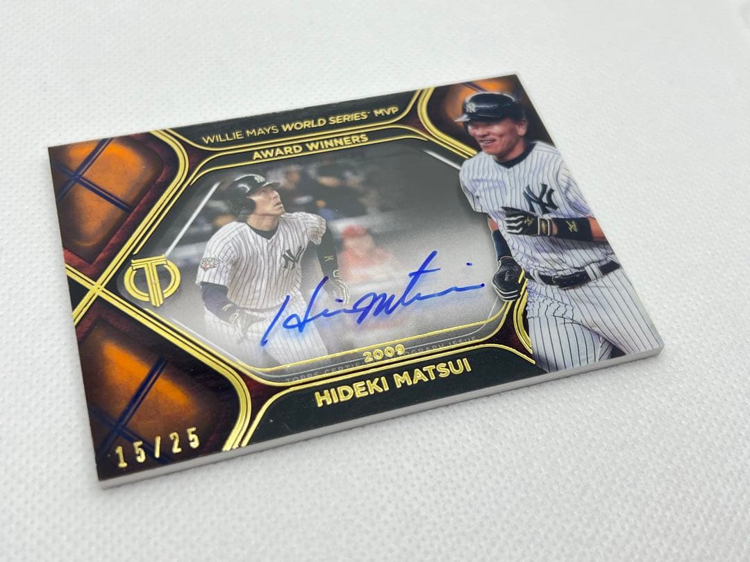 レア2022 Topps Tribute 25シリ直筆サインWS MVP松井秀喜