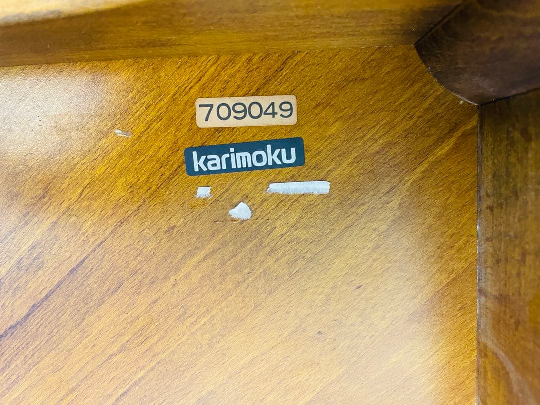 【美品】カリモク 丸テーブル 80cm ラウンド ダイニング　ブラウン