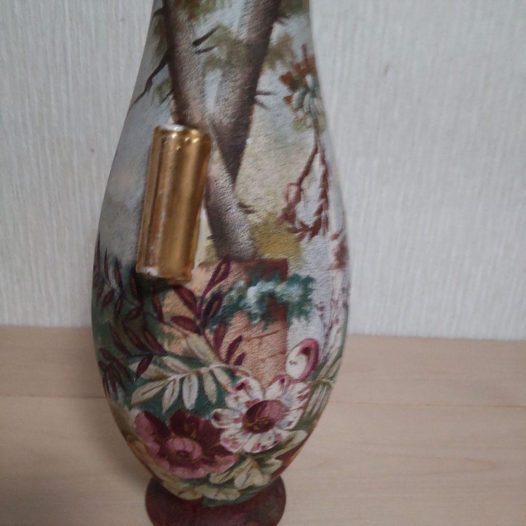 アンティーク 金彩 花紋 飾り花入れ