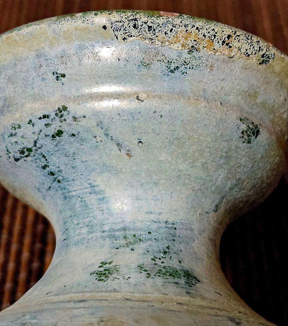 【本物保証❗️】中国古美術　中国古陶磁器　古玩　古代陶磁器　漢時代　漢緑釉銀化壺