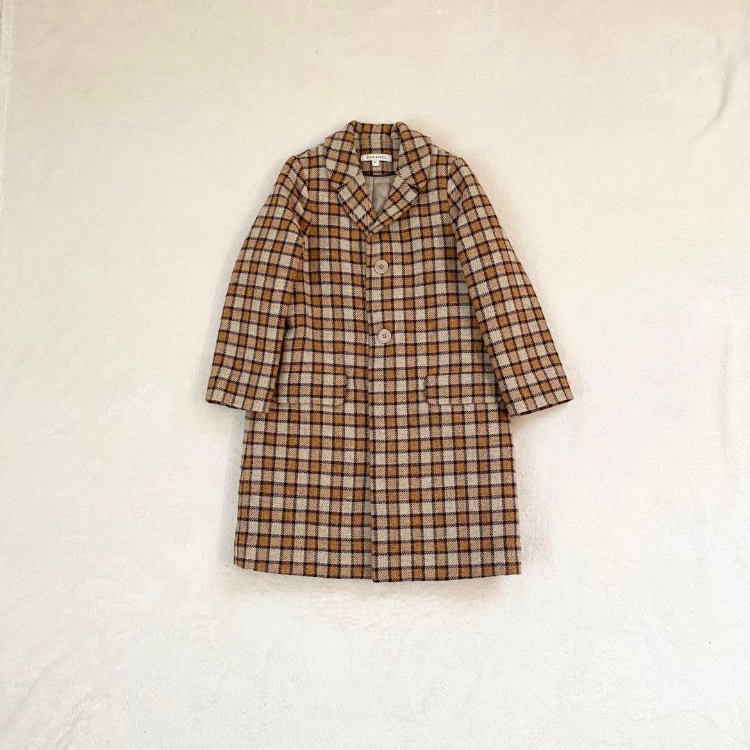 キャラメルチェックコート8Y