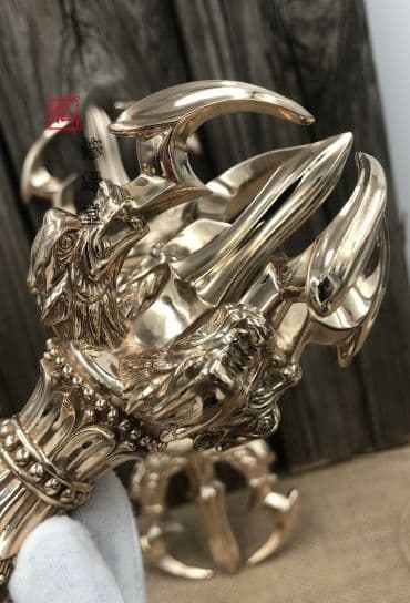 【修縁堂】 金剛杵 真鍮製 法器 法具 魔除け 厄除け 四大明王 五鈷杵