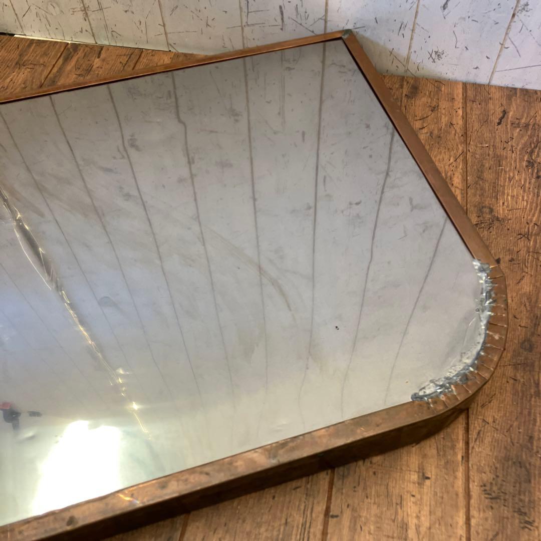 昭和レトロ 銅板台座 飾り台 古道具 高台プレート アンティーク飾り棚