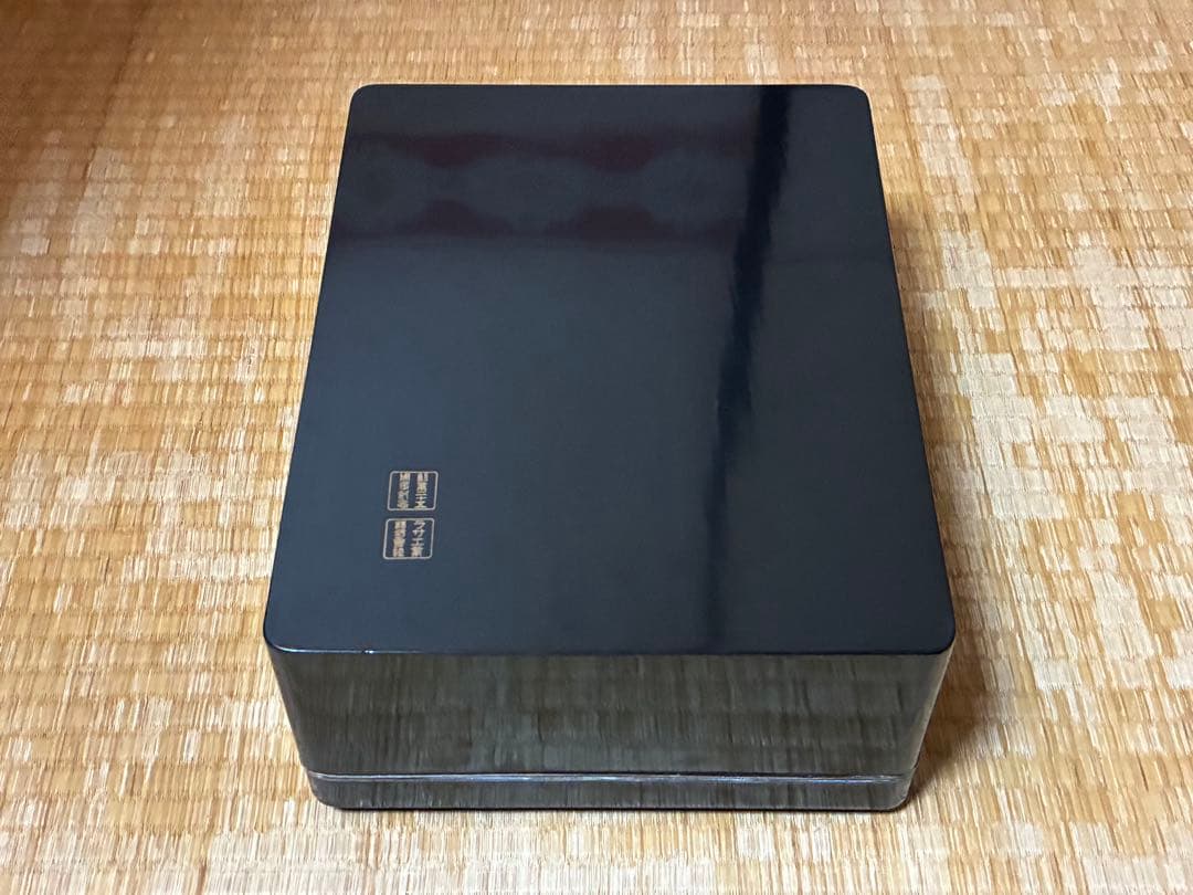 漆器 重箱 銀細工 富士山と鶴の絵柄 文箱 三越謹製 作家物 共箱