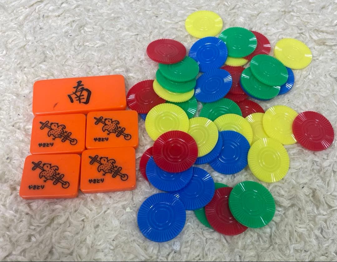 麻雀牌 般若 28mm牌 イエロー ダイヤ牌、カラー点棒　【廃盤】