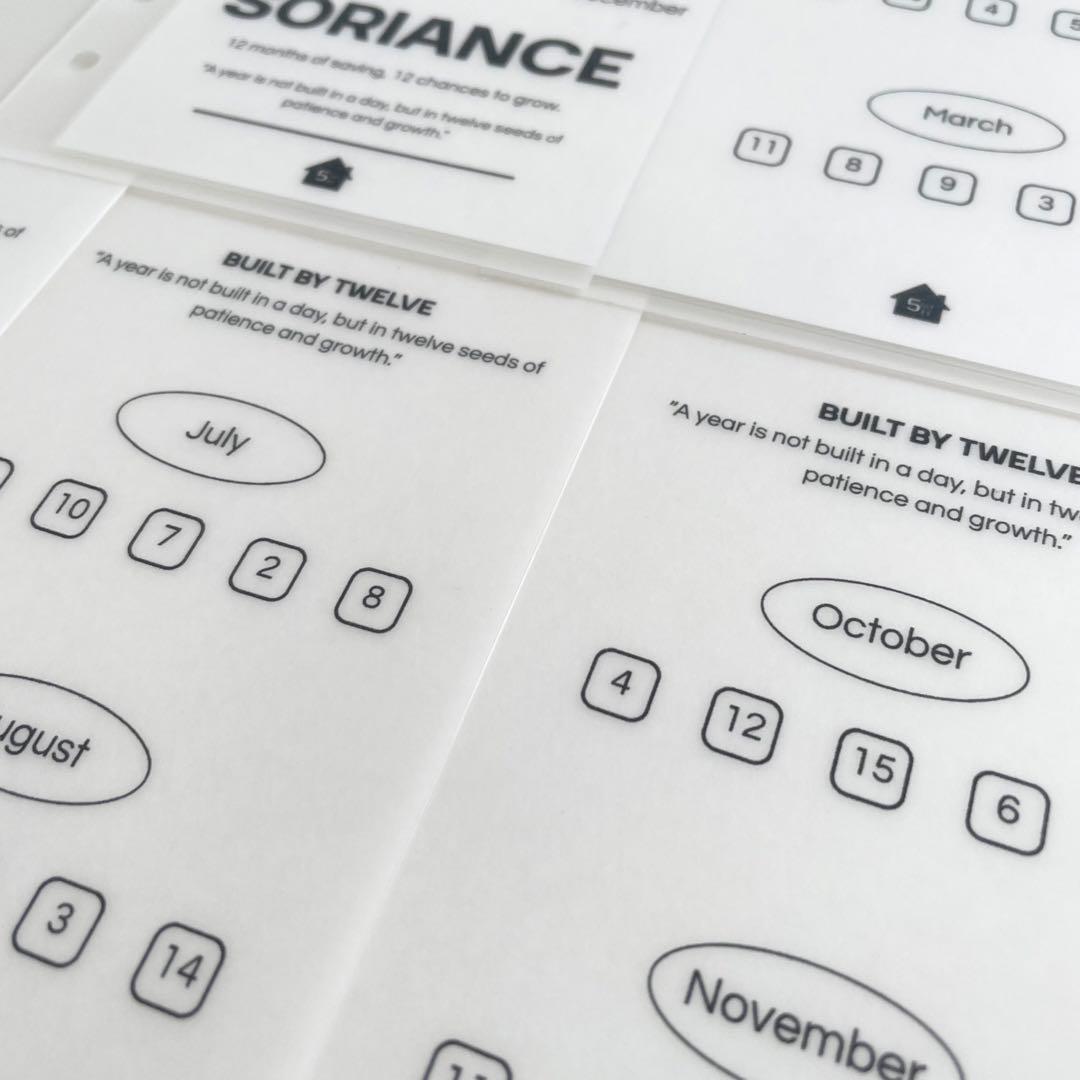 早い者勝ち 韓国 貯金 バインダー カバー リフィル 5sori 1年 シンプル