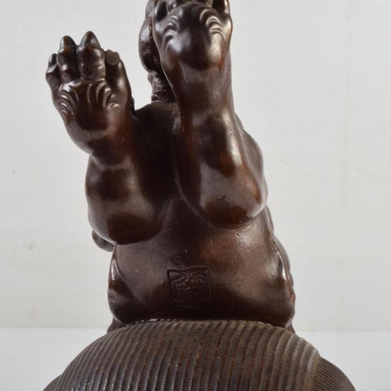 中国 紫砂 朱泥 獅子 置物 在銘 V 8929 - メルカリ