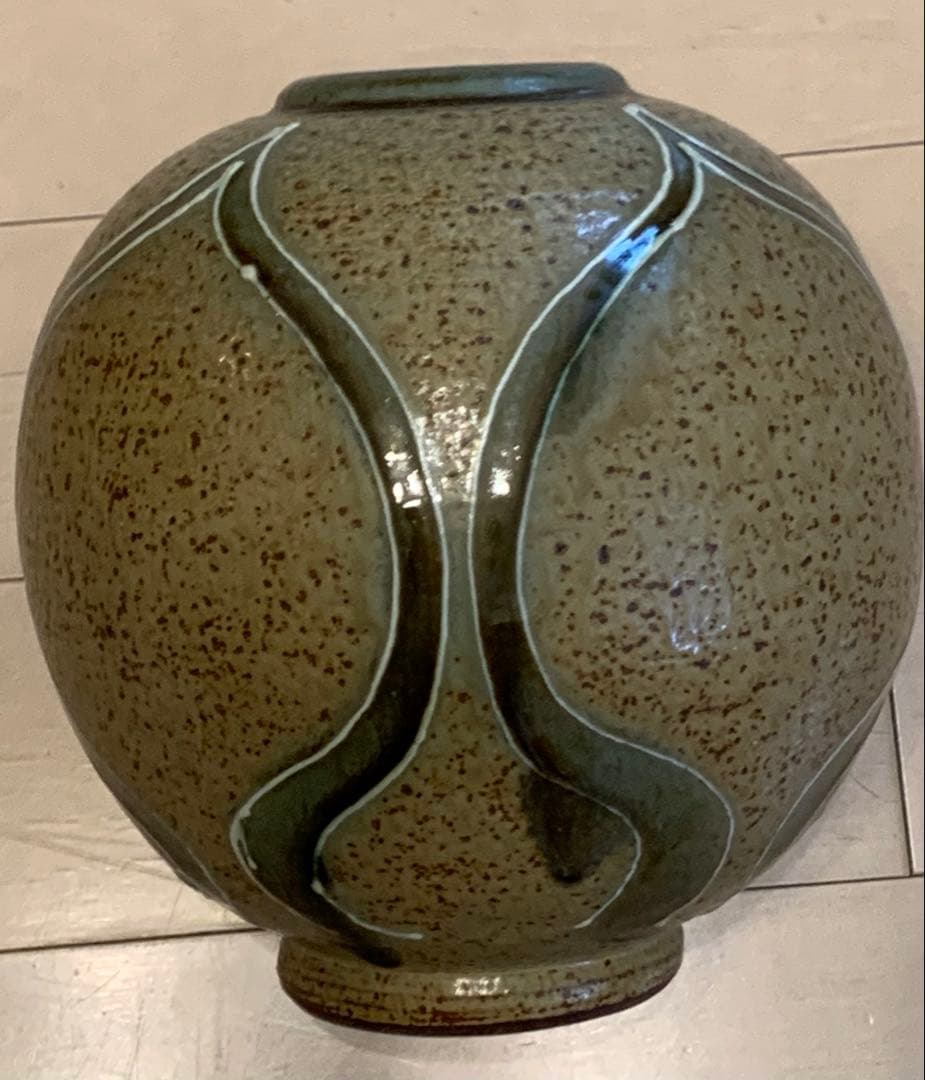 【稀少】　小樽窯 白勢陶園　花弁文壺　白勢栄悦作　花器　花瓶　壺