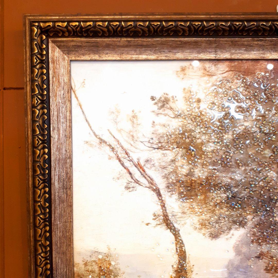 輸入雑貨　天然水晶石　フィリッポ・リッピ作『聖母子と二天使』　クリスタルアート