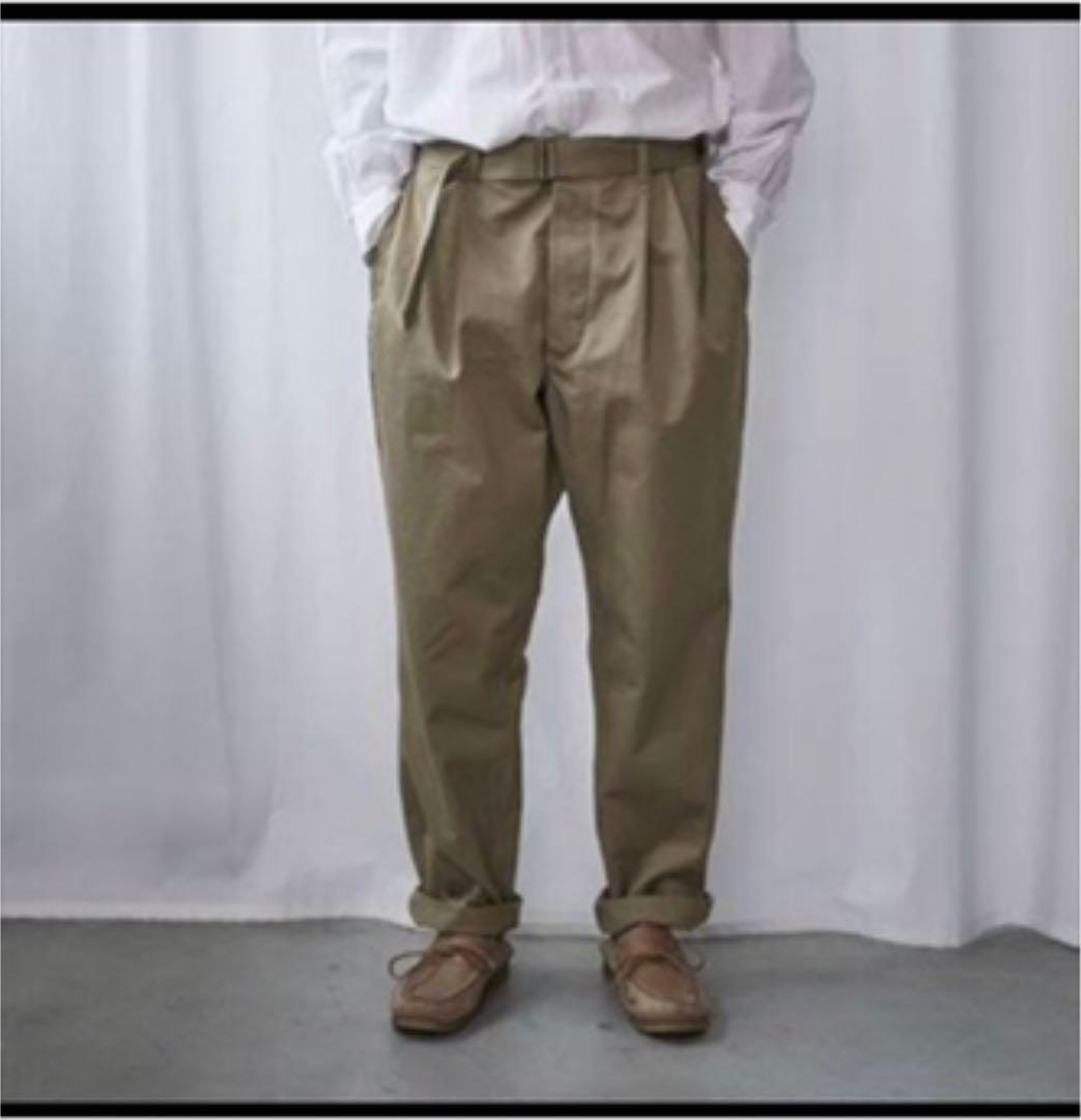 17ss comoli サイズ1 ベルテッドチノパンツ コモリ