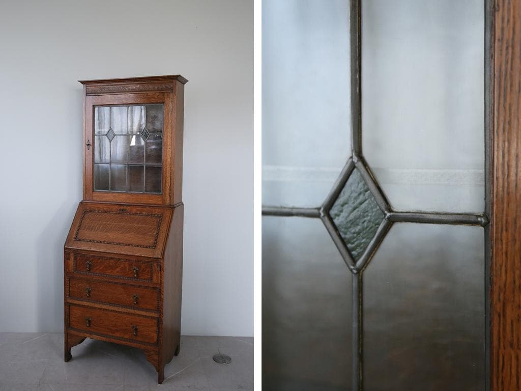 イギリス アンティーク家具 ブックケース ディスプレーキャビネット