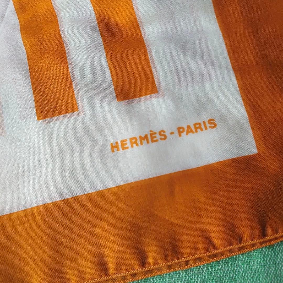 【未使用品HERMESパレオ】オレンジストライプ