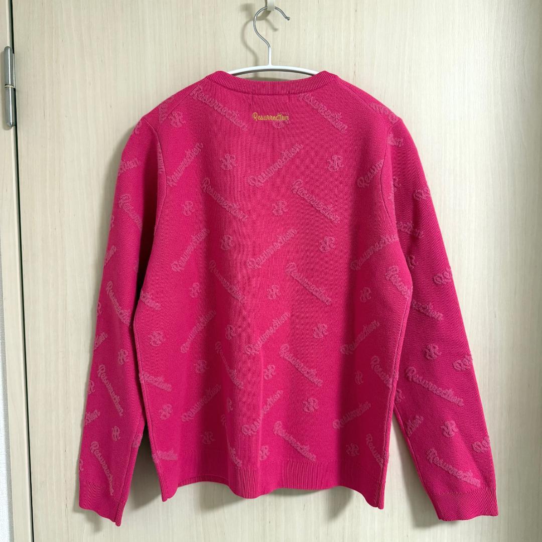 美品 レザレクション ロゴモノグラム ニットプルオーバー