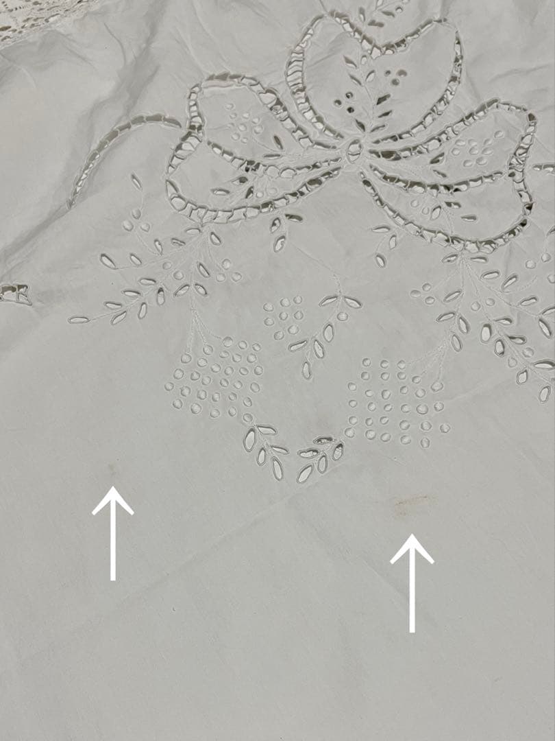 ◇フランスアンティーク｜手刺繍大判マルチクロスベットカバー白