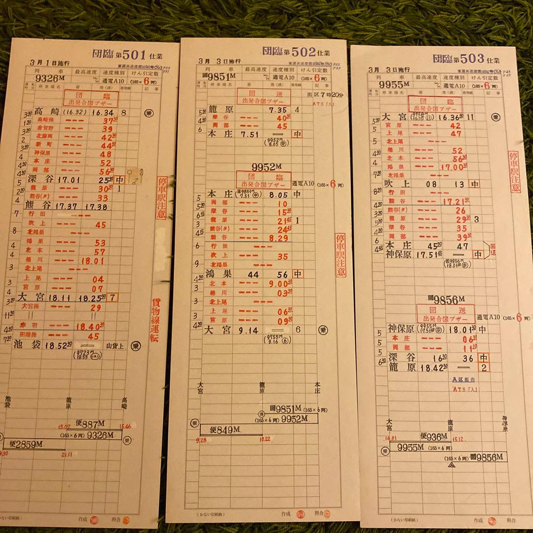 鉄道　スタフ　籠原区　団臨　14行路