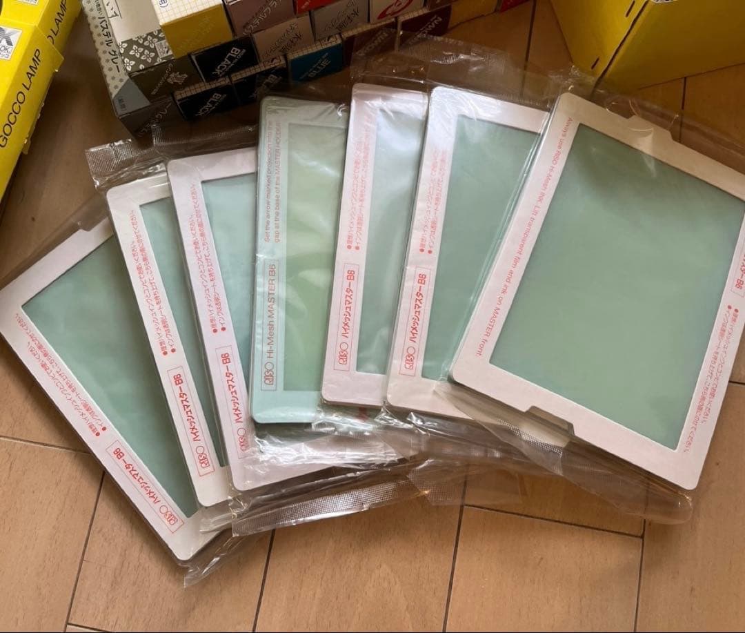 プリントゴッコ／ランプ58個・ハイメッシュ34枚・交換部品新品・他まとめて！希少