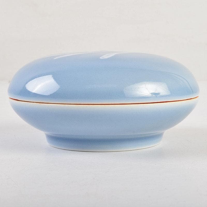 中国 上海西冷印社 花文 景徳鎮製款 光明朱砂印泥 肉池 U R9153