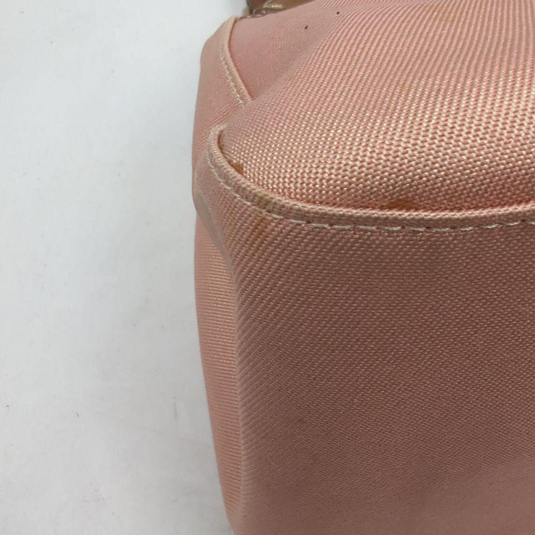 バーバリーブルーレーベル トート ハンドバッグ 金具 ロゴ キャンバス ピンク