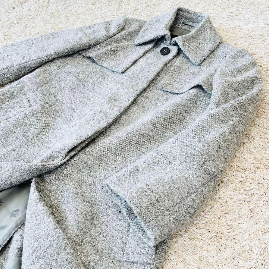 アクアスキュータム グレー コートLサイズ ダブルフラップ 裏地総柄