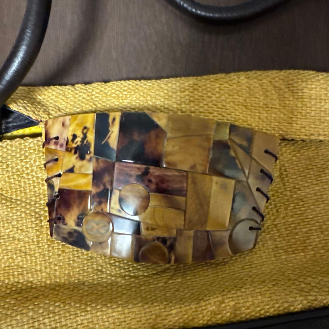 ショップガール　ESCADA イエローストローショルダーバッグ