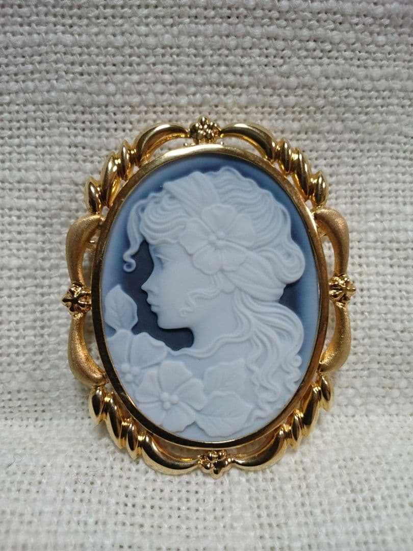 K18ストーンカメオ ブローチペンダントトップ