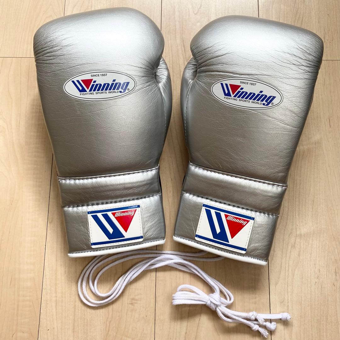 ウイニング winning 14オンス ボクシンググローブ シルバー ウイニング ボクシンググローブ 14oz ホワイト白 新品未使用 Winning