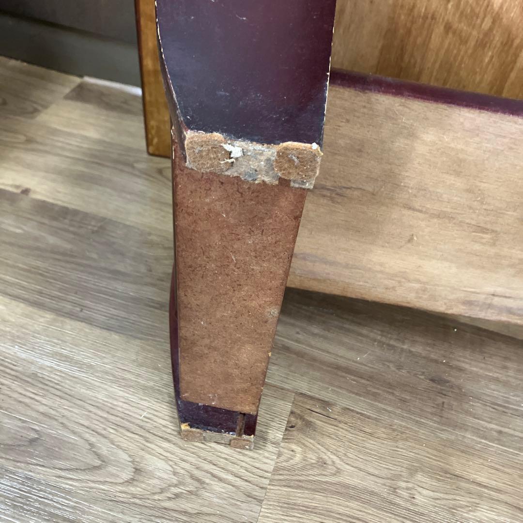 C-4アンティーク センターテーブル 大理石柄天板 マガジンラック付ロー