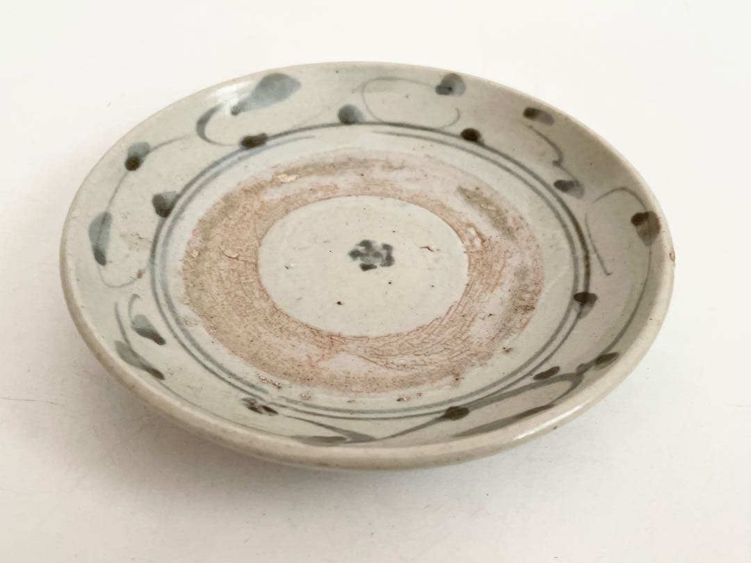 骨董 アンティーク くらわんか 波佐見 染付 唐草文様 小皿 初期伊万里 民芸