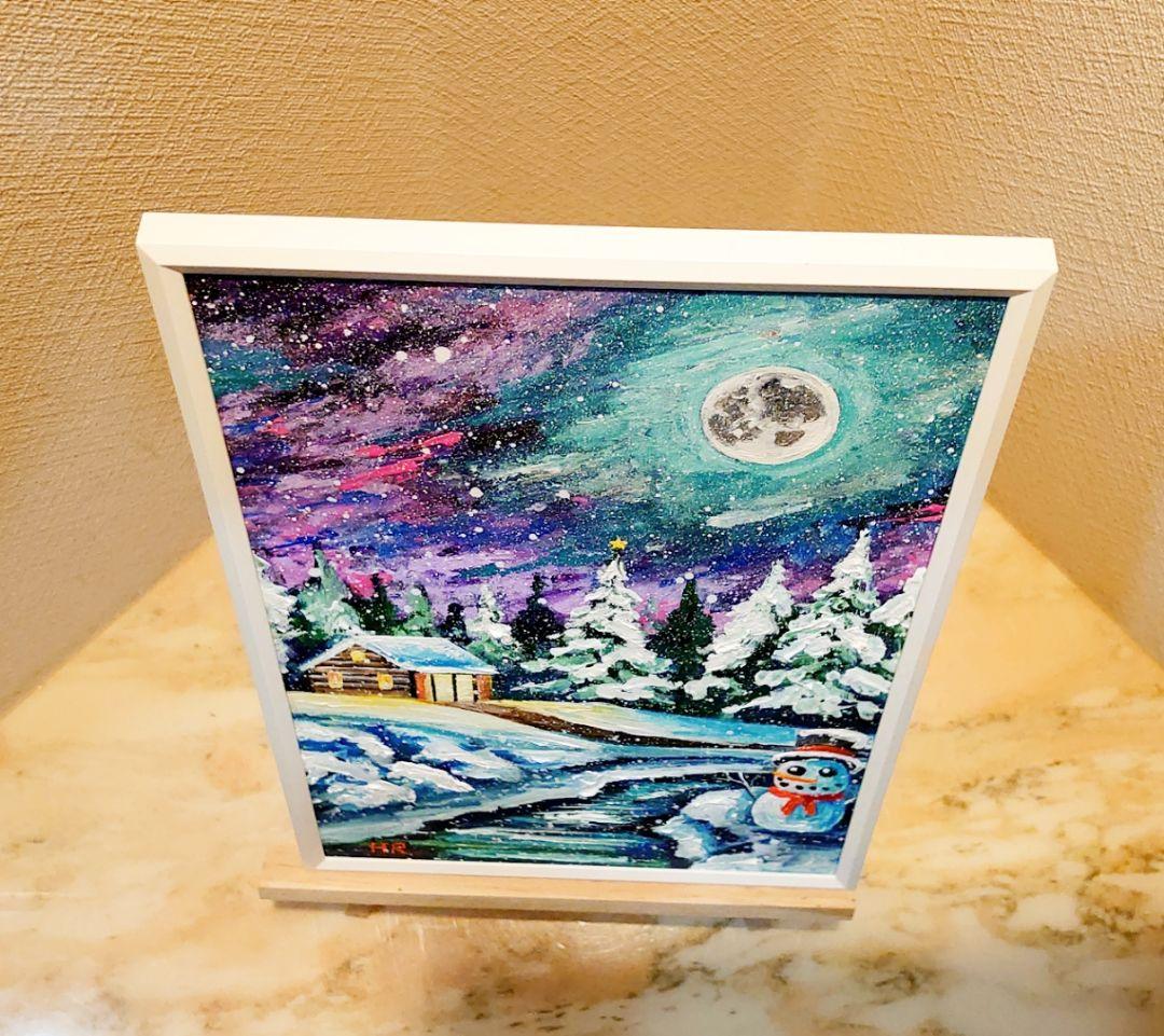 油絵 絵画【クリスマス夜に】