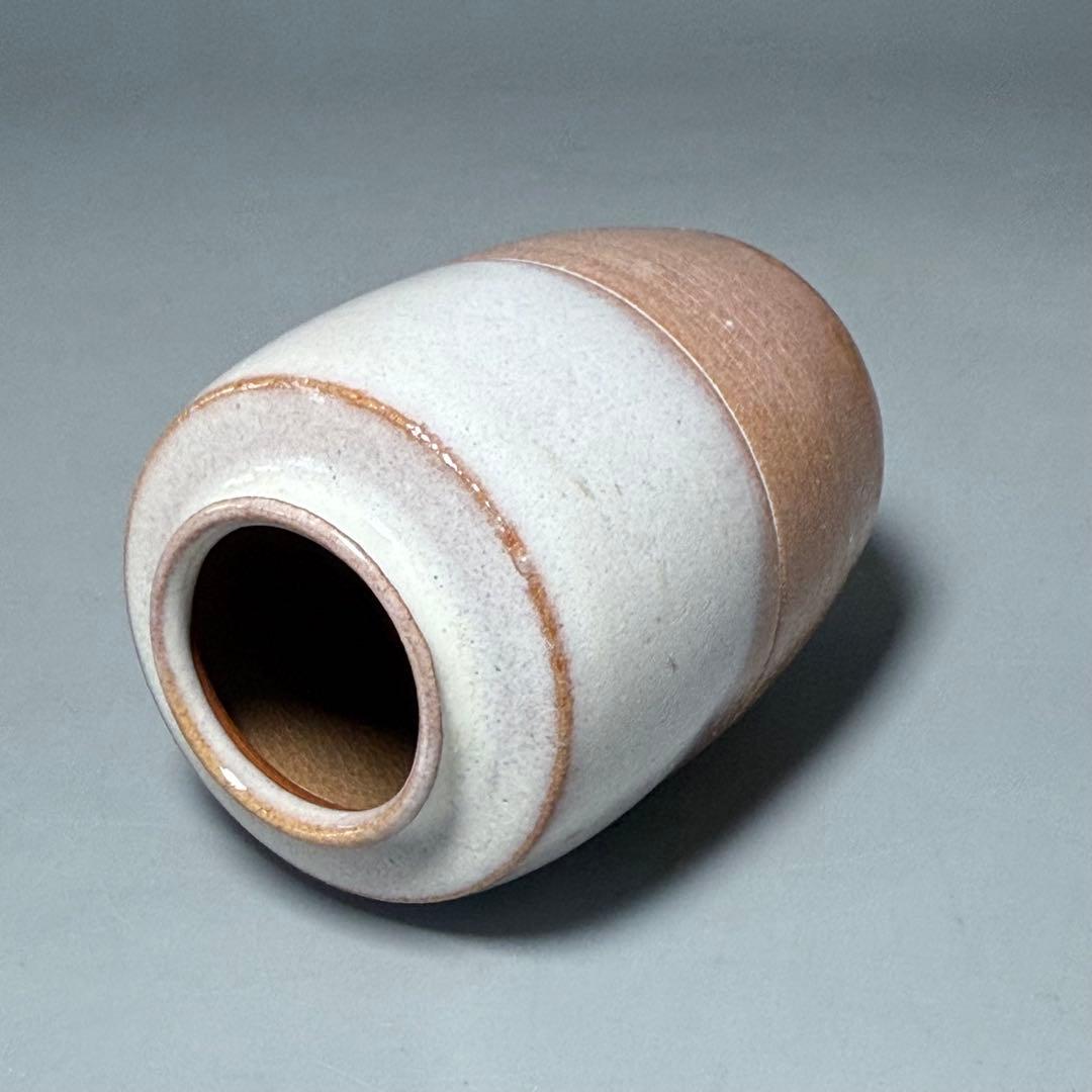 山口県指定無形文化財保持者 波多野善蔵 萩焼 茶入 共箱 仕