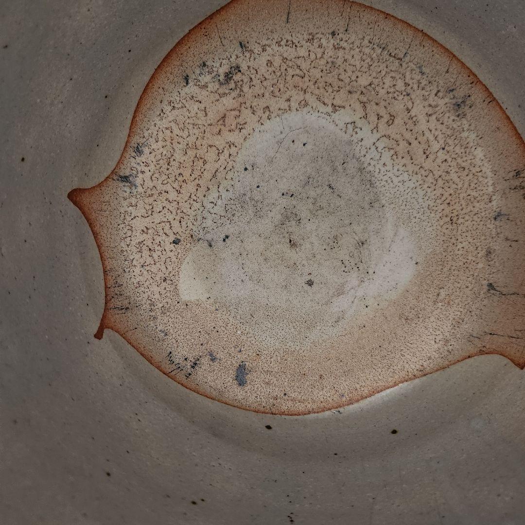 陶器 大きめの火鉢 骨董 茅葺きの家 手描き