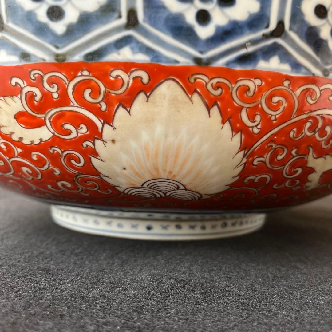 江戸時代 古伊万里 有田焼 錦手 金彩赤絵 大鉢 直径33cm