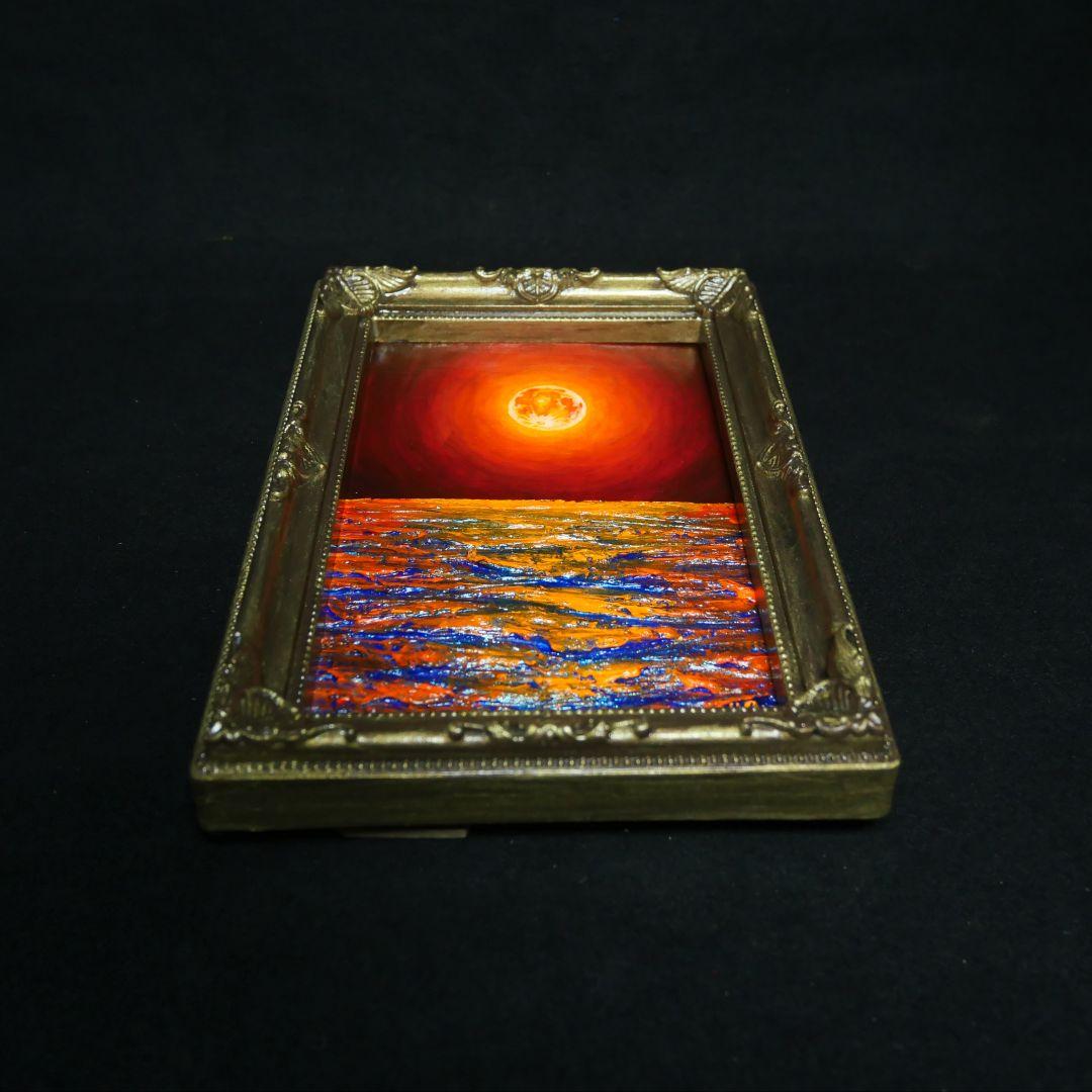 油絵 油彩 油彩画 絵 絵画 ミニ絵画【神秘的な夜】