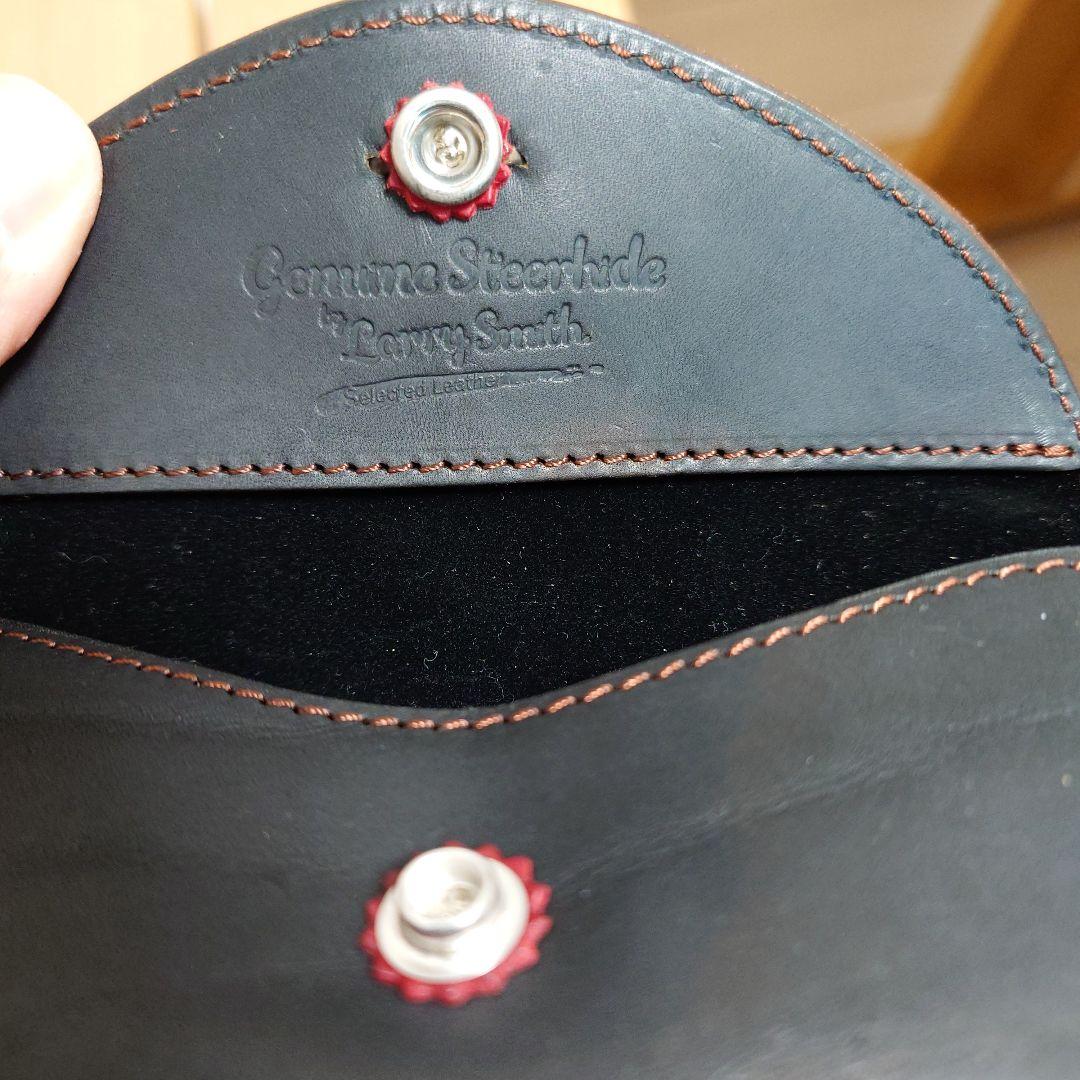 ラリースミス 本革メガネケース 黒