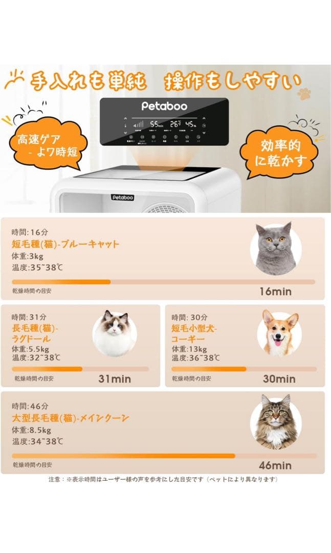 らら様 ペット乾燥機 【72L大容量】 PSE認証