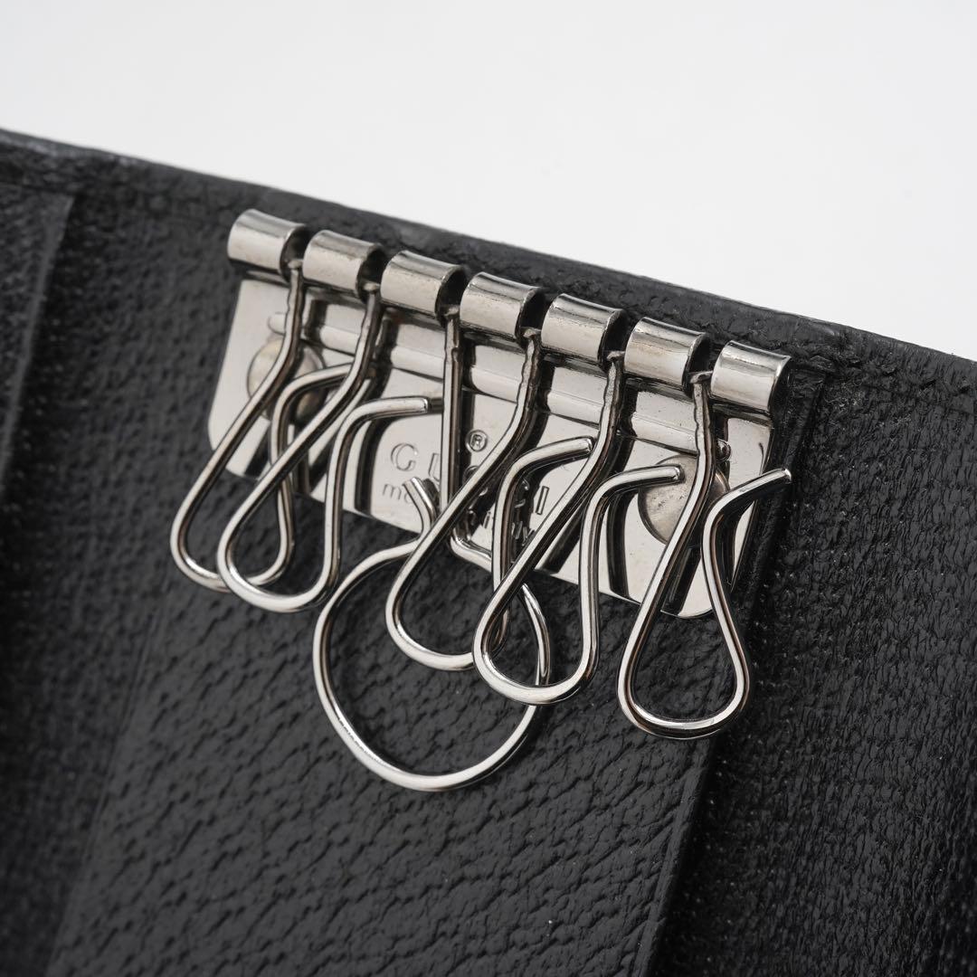 ✨新品未使用✨ グッチ キーケース 6連 シェリーライン レザー ロゴ刻印 箱