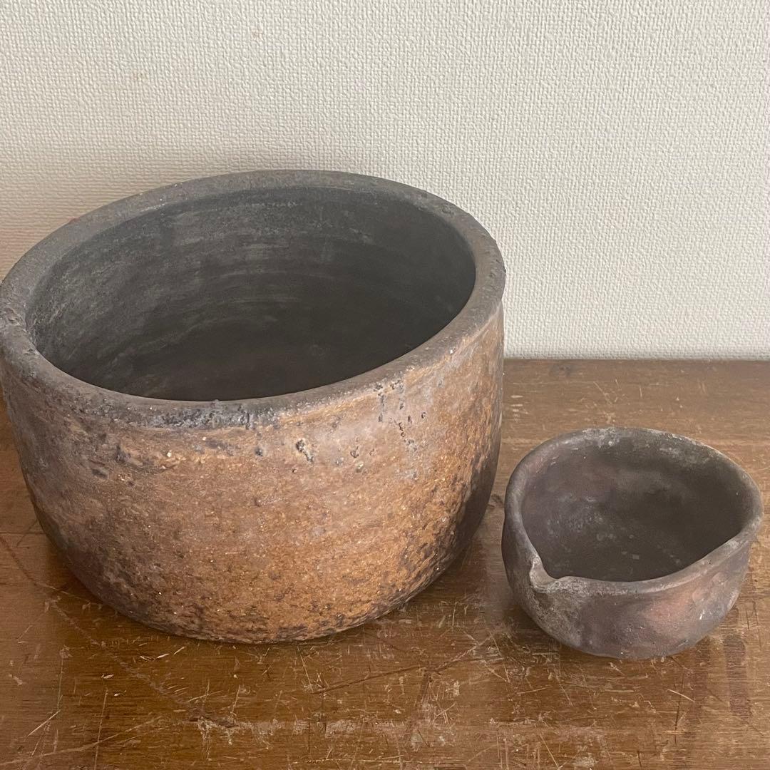 作家物 備前焼 建水（保護箱） 備前焼 湯冷し 建水? 茶道具 同じ作家