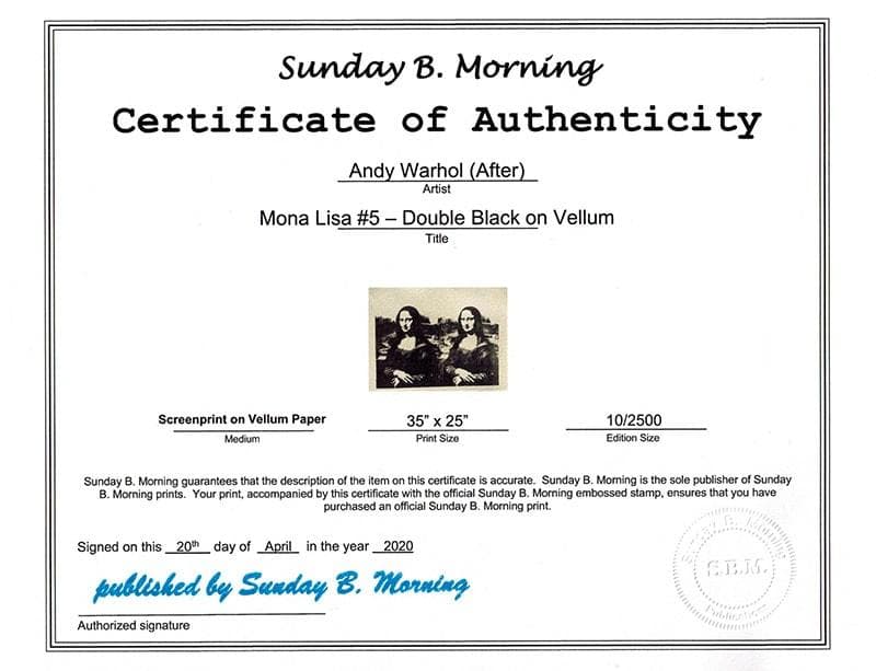 額装品/Sunday B Morning W モナリザ 限定2500枚/ポスター - メルカリ