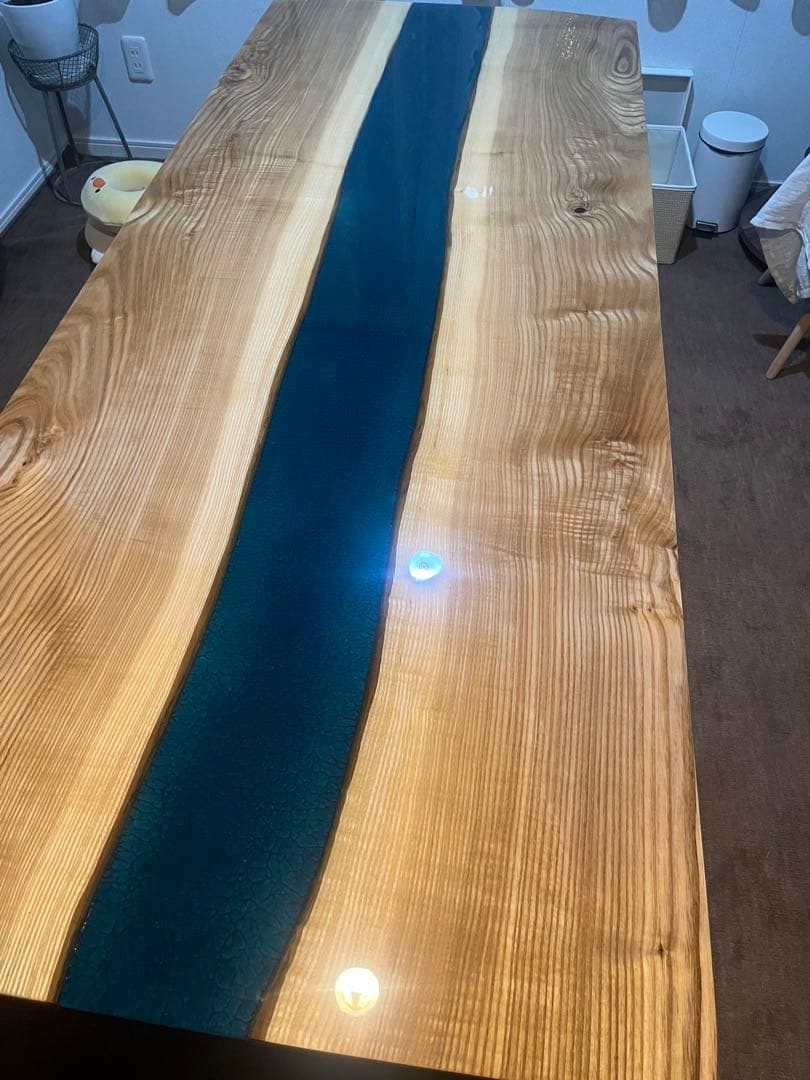 レジンテーブル　タモ　1710×700×30