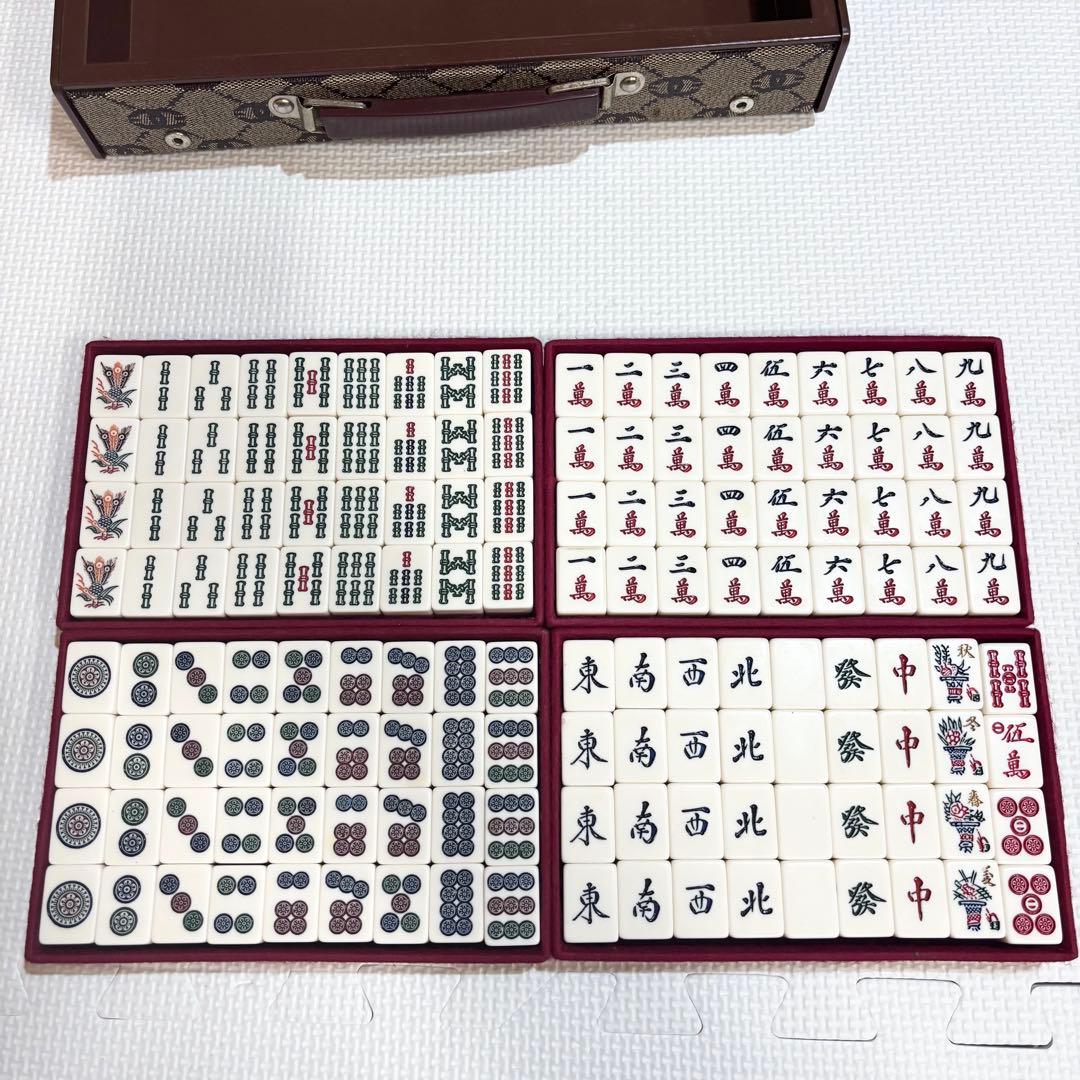 【美品】麻雀牌 ミズノ 丸一 金星 手打ち 麻雀 金彩