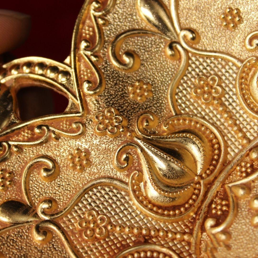 中国美術・金葉皿・純銅微彫・手製・高浮彫・置物・食器・茶器