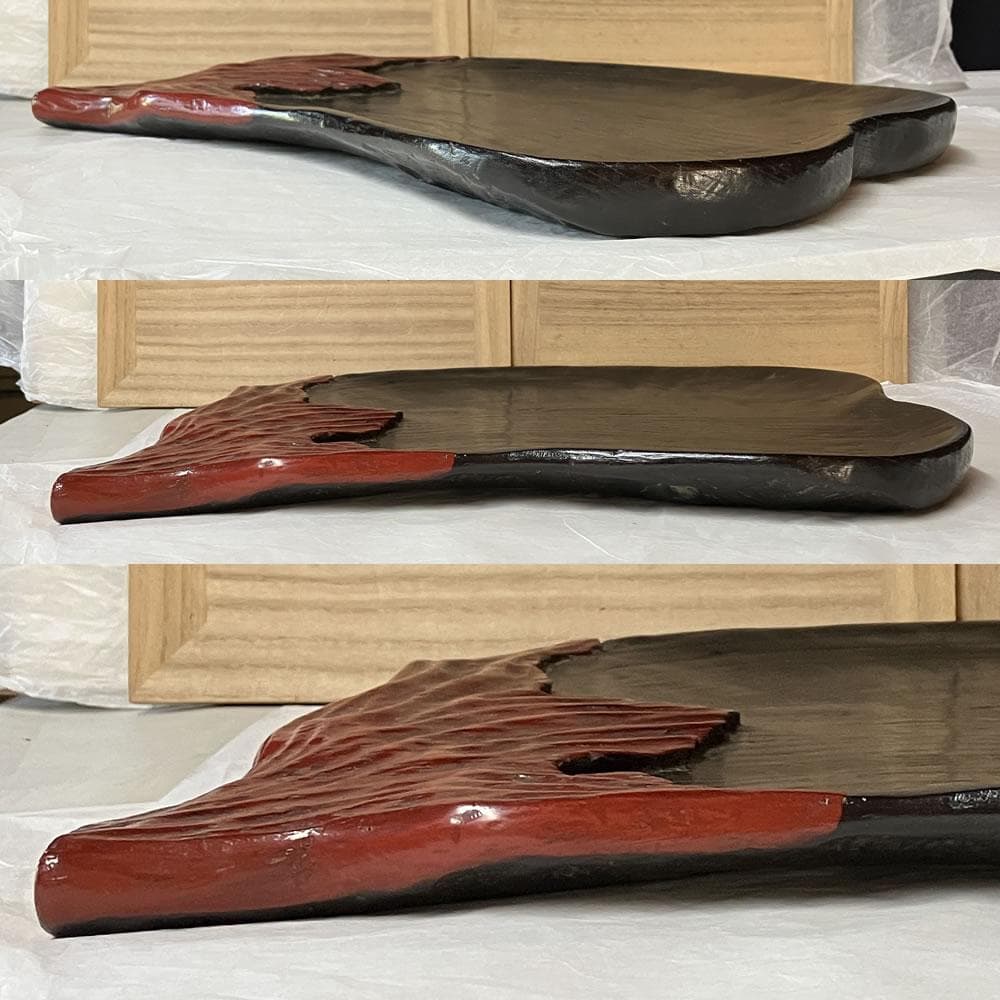 e3091 茄子形 煎茶盆 巾43.7cm 茄子 ナス 盆 煎茶道具 茶道具