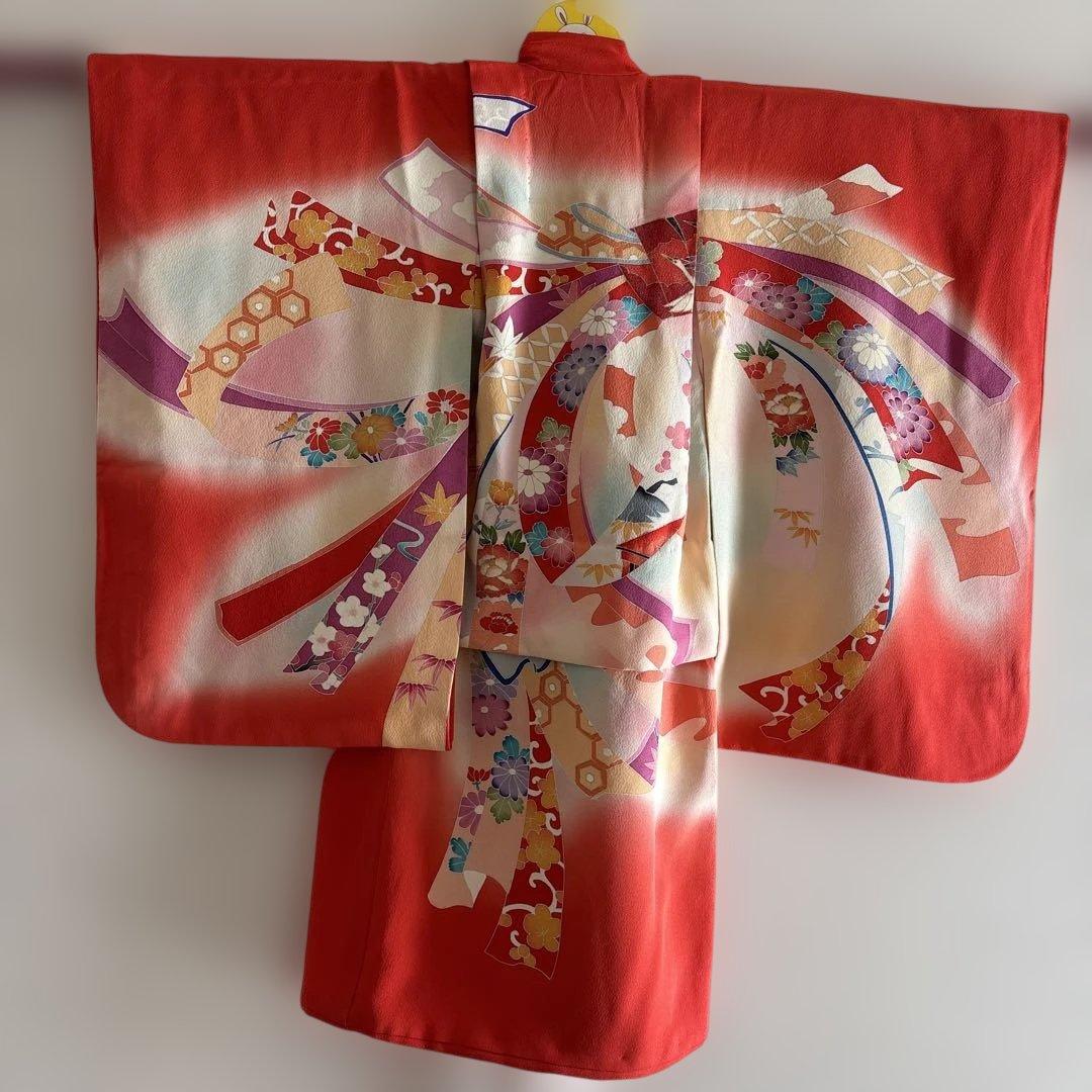 七五三　正絹　三歳着物十点セットおまけ付き