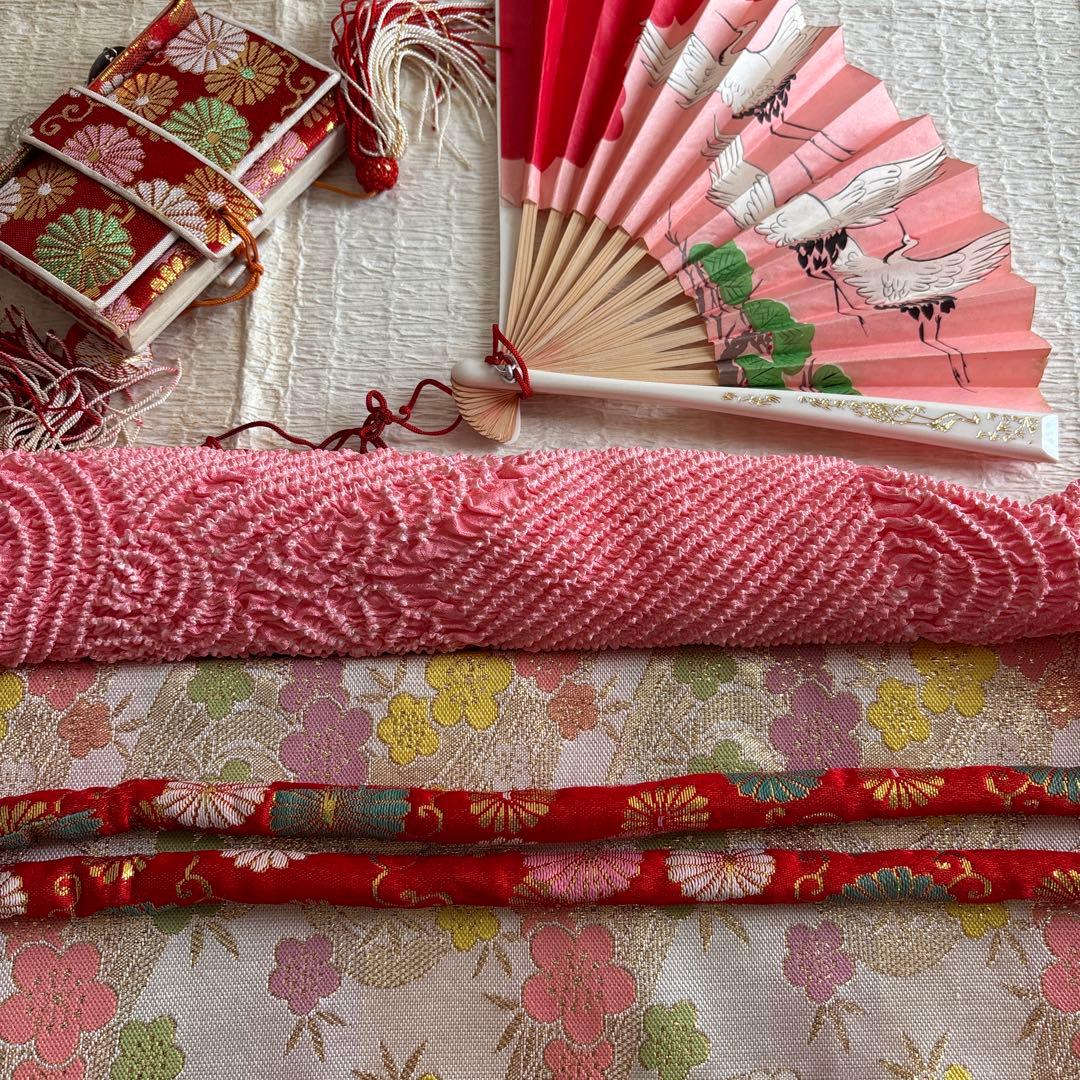 七五三　正絹　三歳着物十点セットおまけ付き