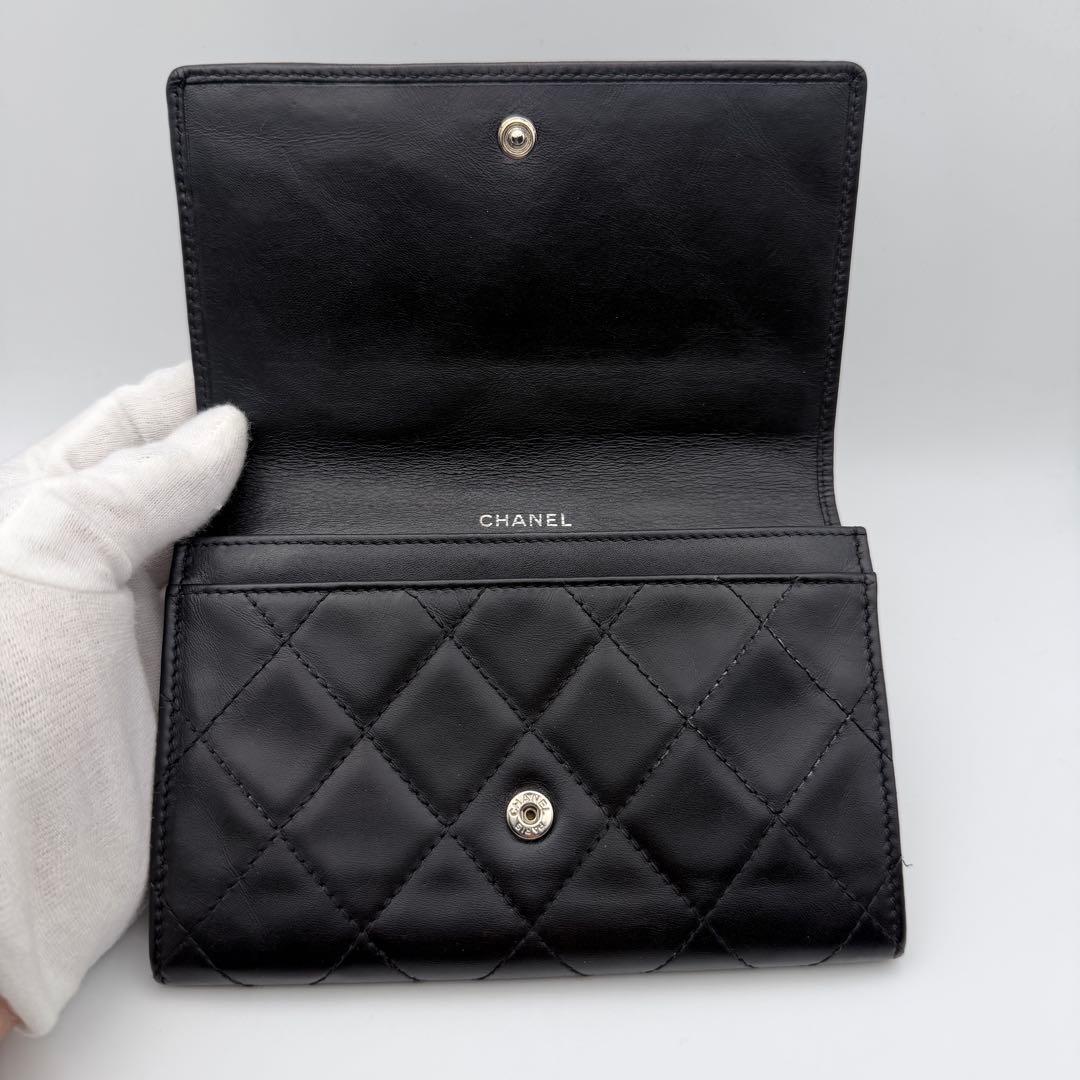 CHANEL シャネル 財布 カンボンライン 二つ折り 美品