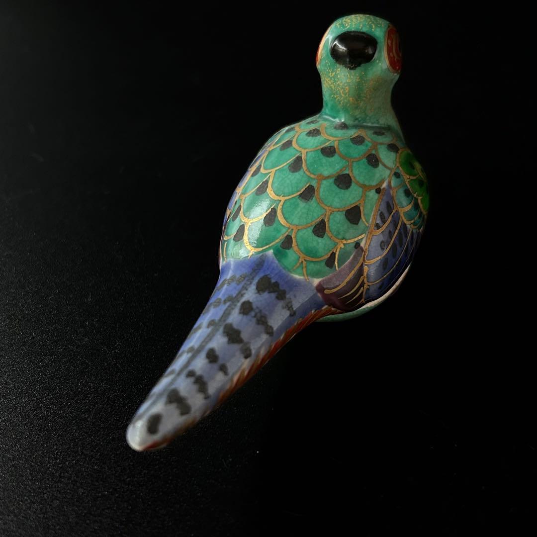 茶道具 色絵 仁清写し 雉 きじ 香合 橋本永豊 共箱 稽古 茶会 京焼