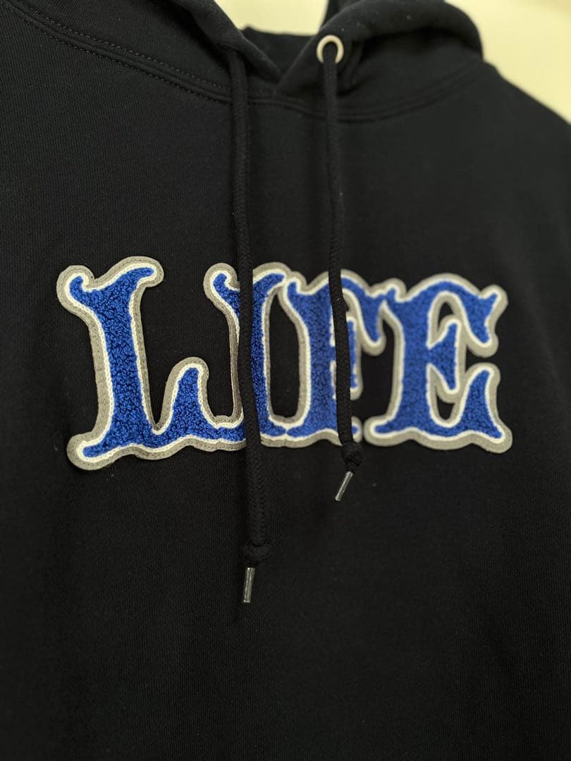 小沢健二　LIFEフッディー ネイビー×グレー×ブルーパーカー　XL