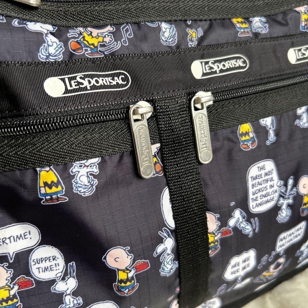 【ポーチ付き】 レスポートサック スヌーピー ショルダー ブラック 黒