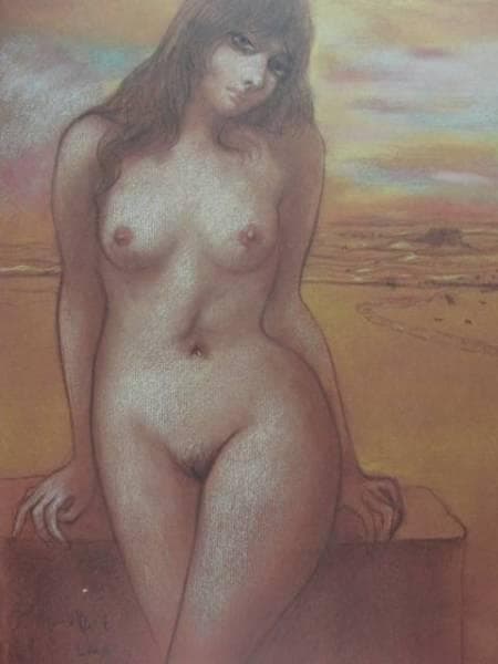 古沢岩美、デル・モントレ、希少大判画集画、新品額装付